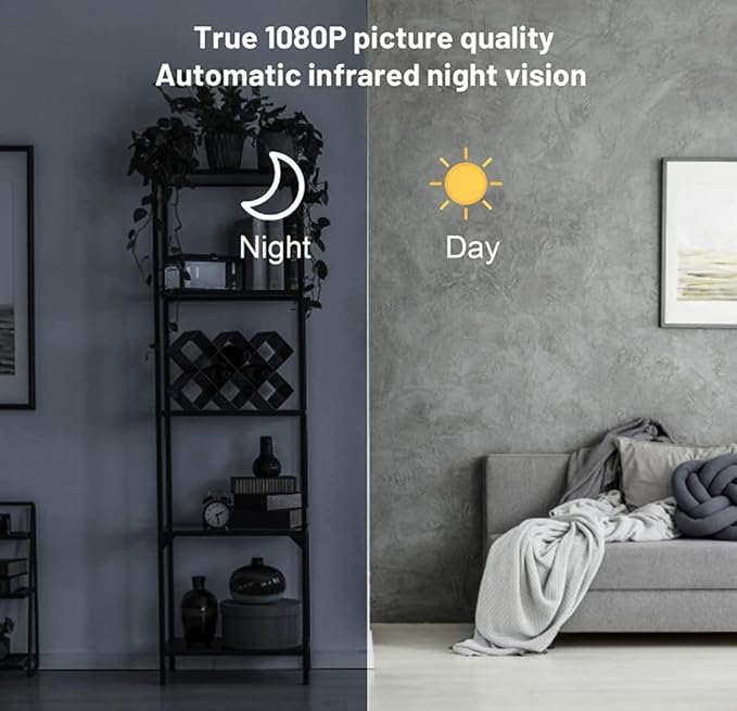 Home Smart 1080P Mini Smoke Camera WiFi Baby Monitor Security Video Nanny Camera Night Vision Motion Detection with App Live Feed