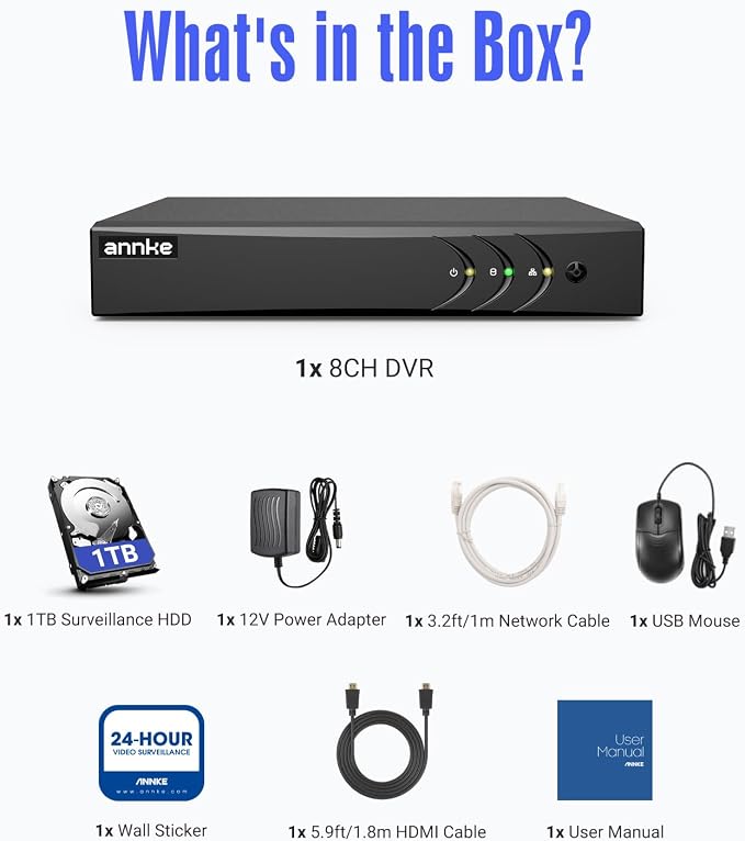 ANNKE 3K Lite 8CH Hybrid 5-in-1 Security Digital Video Recorder, 1TB HDD