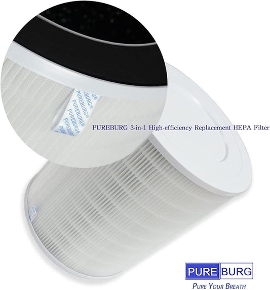 PUREBURG Replacement Filter Compatible With ONE Products Neo(OSAP01) & Athena (OSAP02) Smart Air Purifiers,H13 True HEPA 3-Stage Filtration