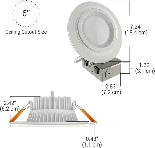 HALO 6” Dual Zone Smart Wi-Fi® Canless LED Light Powered by WiZ Pro 4 Pack, Dimmable Full Color w/SpaceSense, Smart Home Ready RLWZDZC6-4PK