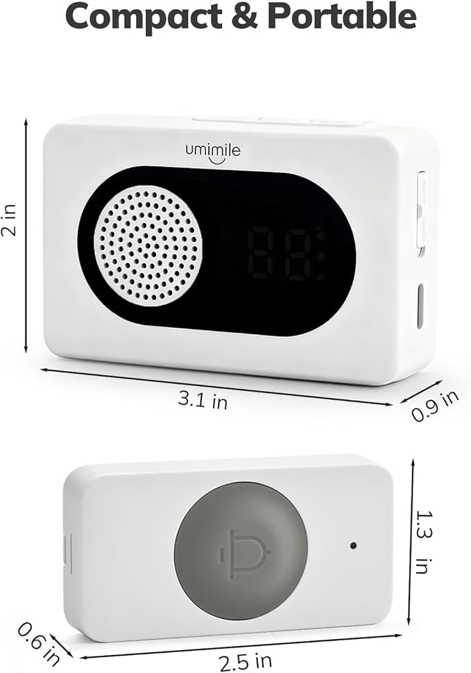Umimile Caregiver Pager Wireless Call Button for Home, Nurse Alert with LED Display & Voice, 6 Buttons, 150m/500ft Range, 26 Ringtones, for Elderly Patient, Senior Care, Clinic & Nursing Home, White