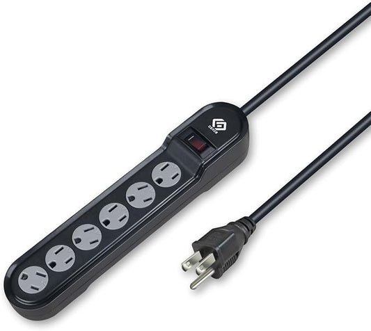 OSKOS Surge Protector Power Strip, 6 outlets, 500 Joules, 6FT Extension Cord, UL Listed,15A Circuit Breaker, Wall Mountable.