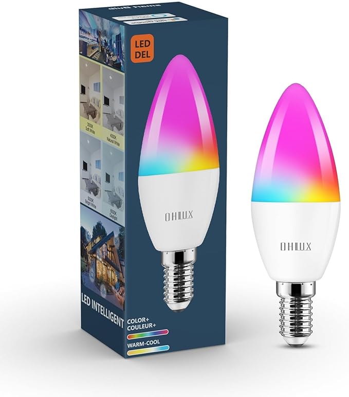 OHLUX E12 Led Bulb, Smart Candelabra Led Light Bulbs 5W 40 Watt Equivalent 1 Pack