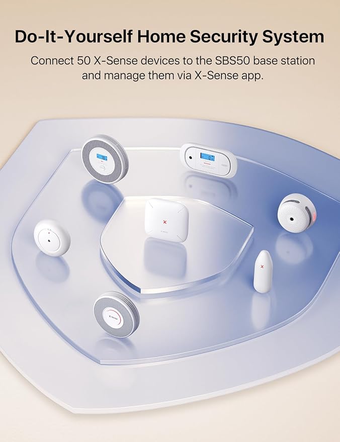 X-Sense Smart Security Keypad, Security Kit AS05/AS08 Accessory, Easy Mode Switching with Panic Button, Includes Batteries and Compatible with Alexa, Requires SBS50 Base Station, SKP0A