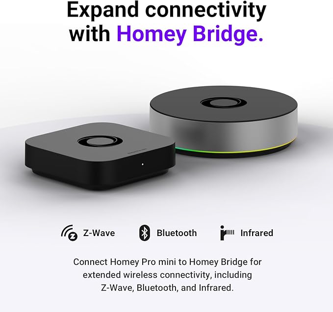 Homey Pro mini | Smart Home Hub for Home Automation – Features Zigbee, Ethernet, Matter & Thread. Compatible with Apple Siri, Amazon Alexa & Google Home.