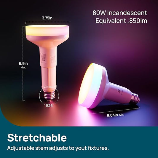 Linkind A19 Smart Edison Bulb 1 Pack & Matter BR30 Smart Light Bulbs with Stretchable Design 2 Pack
