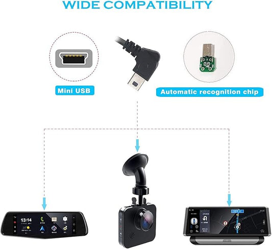 Dash Cam Hardwire Kit Mini USB Bangjia 12V-24V to 5V/2A Car Dash Camera Charger Power Cord(11.5ft