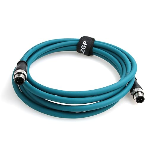 M12 4 Pin Cable Standard D Code Connector Flame Retardant Cable Structure Adaptable to High Temperature Environments for Power and Energy Facilities 2M