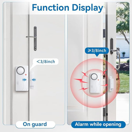 Door Alarms for Kids Safety, 110dB Loud Door Chimes When Door Opens, Door Sensor with Remote, Battery, Window Alarms for Home Security, 4 Pcs