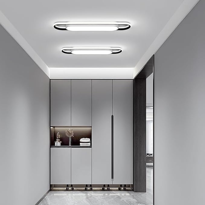 28.3Inch Cool White Modern LED Ceiling Lighting,40W High Brightness Metal Linear Ceiling Lamp,6500K Simple Long Light for Kitchen Dining Living Room Laundry, Garage Cloakroom Lighting