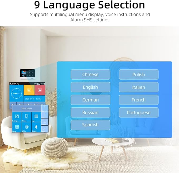 YBJ WiFi Alarm System for Home Security,DIY 4G Smart Home Security System, Wireless Home Alarm System with APP Control, Motion Detector, Door Window Sensor,Siren,Work with Amazon Alexa