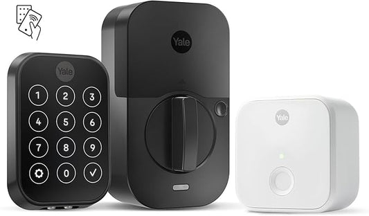 Yale Assure Lock 2 Plus Apple Home Keys, Black Suede Keyless Entry Door Lock with Wi-Fi Connected Touchscreen Keypad for Code Entry, YRD450-N-CB1-BSP