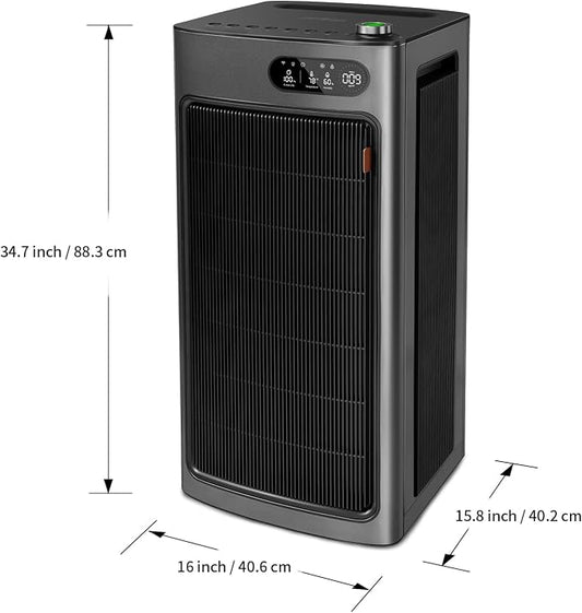 Whole House Air Purifiers for Home Office Large Space 6862 ft², Dual HEPA Carbon Air Filter, Smart Large Air Purifier for 99.97% Dust Pollen Smoke Pet Dander Odors, JF1500 Black
