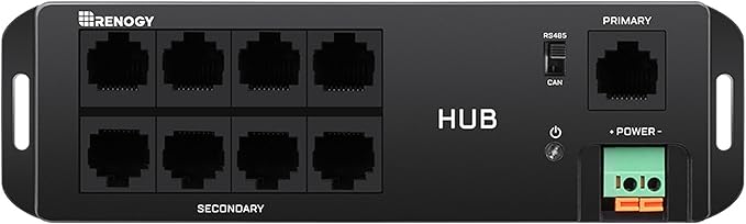 Renogy Communication Hub RJ45 for Multiple Renogy Devices via BT-2 Module | RJ45 ports, RS485/CAN protocol, wireless monitoring via DC Home App,82ft range,RJ45 powered, for Batteries/MPPT/Inverters