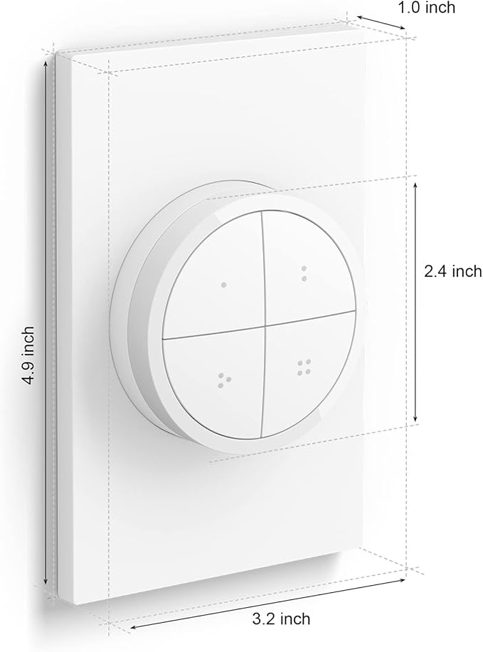 Philips Hue White and Color A21 High Lumen Smart Bulb, 1600 Lumens 1 Bulb & Wall Tap Dial Light Switch, Installation-Free, Smart Home, Exclusively Smart Lights, White, 1-Pack