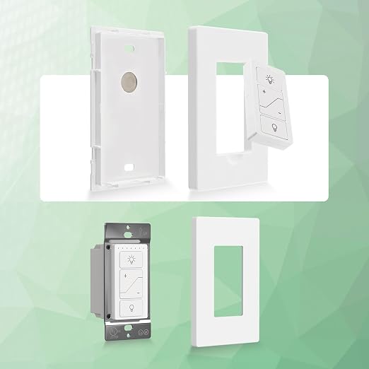 2PCS Dimmer Switch, Smart Light Switch Remote with Alexa Wireless | Single Pole Wireless Switch for Dimmable LED/CFL/Incandescent Light, 6-Level Brightness Adjustment, Bluetooth Voice Control