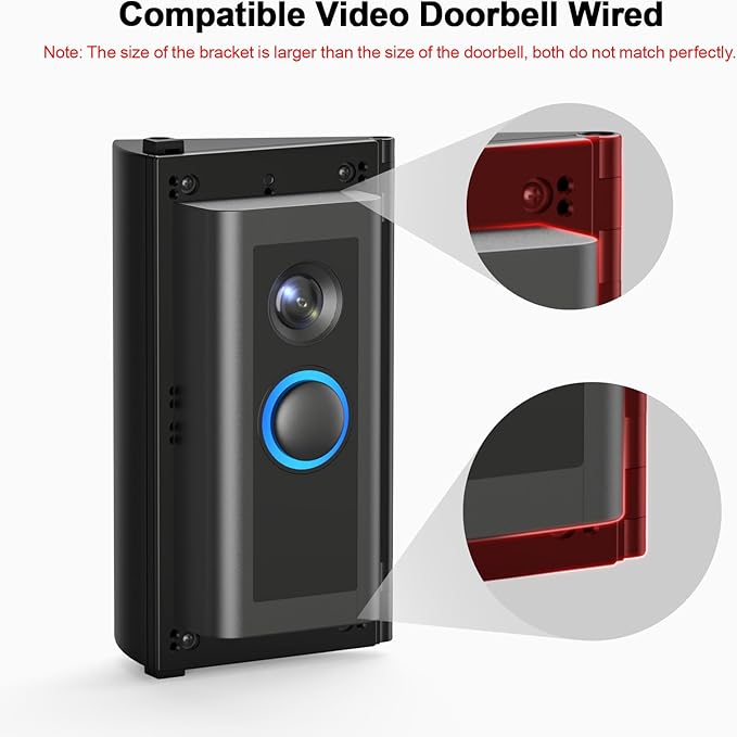 RIOVO Adjustable 30 to 55 Degree Doorbell Angle Mount Compatible with Ring/Blink Video Doorbell/Battery Doorbell, Replacement Angle Adjustment Adapter Mounting Bracket Wedge Kit