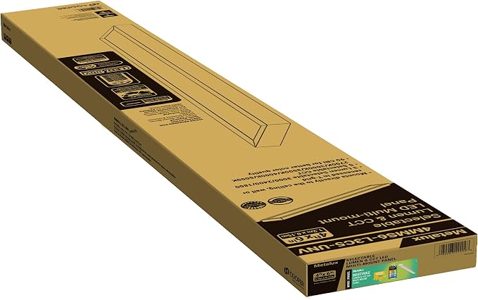 Metalux MMS Multi-Mount 6 in x 4 ft LED Panel Ceiling Light with 5 CCT and Lumen Select, 0-10V Dimming, Surface Mount, Recessed, Suspended, Wall Mount, 90 CRI - 4MMS6-L3C5-UNV