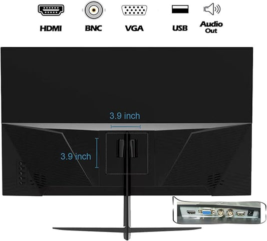 Real HD 32 Inch FHD 1080P CCTV Security Monitor, Thin LED Screen Computer Monitor, 60Hz Refresh Rate with HDMI VGA BNC and Audio, Compatible with 4K, for Surveillance NVR/DVR System