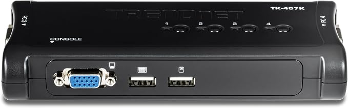 TRENDnet 4-Port USB KVM Switch, TK-407K, Black,NDAA & TAA Compliant