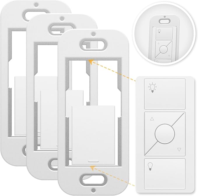 SplashNColor Wallplate Brackets for Lutron Caseta Pico Remote, 3-Pack – Seamless Remote Snap-in Installation Wall Bracket for Lutron Smart Switch, Durable Wall Mount Design for Lutron Pico Remote