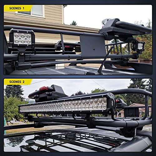 Nilight 4 Pack Off Road LED Light Mount Bracket,Mini Horizontal Tube Clamp