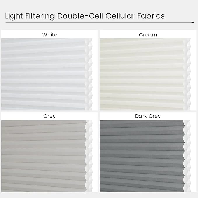 Kincmo Motorized Cellular Shades, Custom Motorized Blinds with Remote, Cordless Smart Electric Honeycomb Blinds Work with Apple HomeKit, Alexa, Google (Fabric-Samples Multicolor)