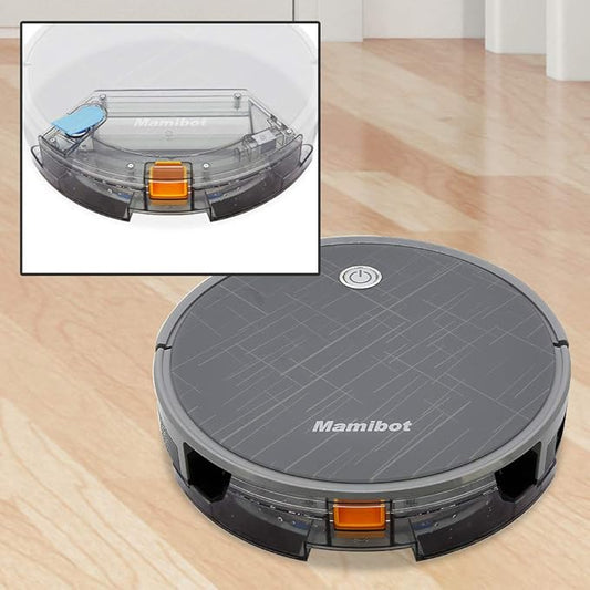 Wet Mop Dust Bin Attachment - Large Capacity 350mL Water Tank and 2 Microfiber Mop Pad - Adjustable Flow Rate - Compatible w/ PUCRC660 Smart Robot Vacuum Cleaner