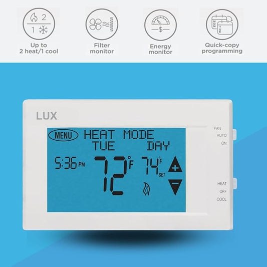 Lux LTX9600TS 7 Day Programmable Touch Screen Thermostat | Home Use