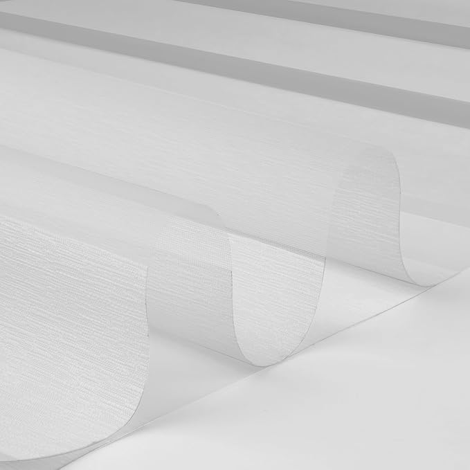 Motorized Zebra Blinds with Remote, Work with HomeKit Alexa, Smart Light Filtering Horizontal Automatic Electric Window Shades for Home Office Customsize(55% Blackout Treebark White)