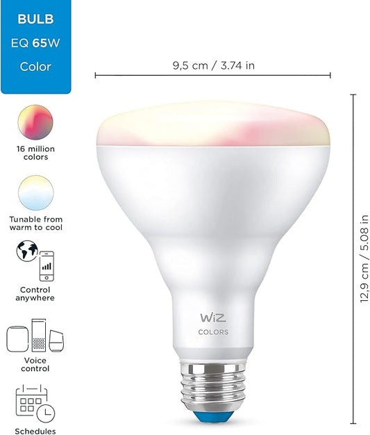 65W BR30 Medium Base Full Colour and Tunable White Smart LED Light Bulb