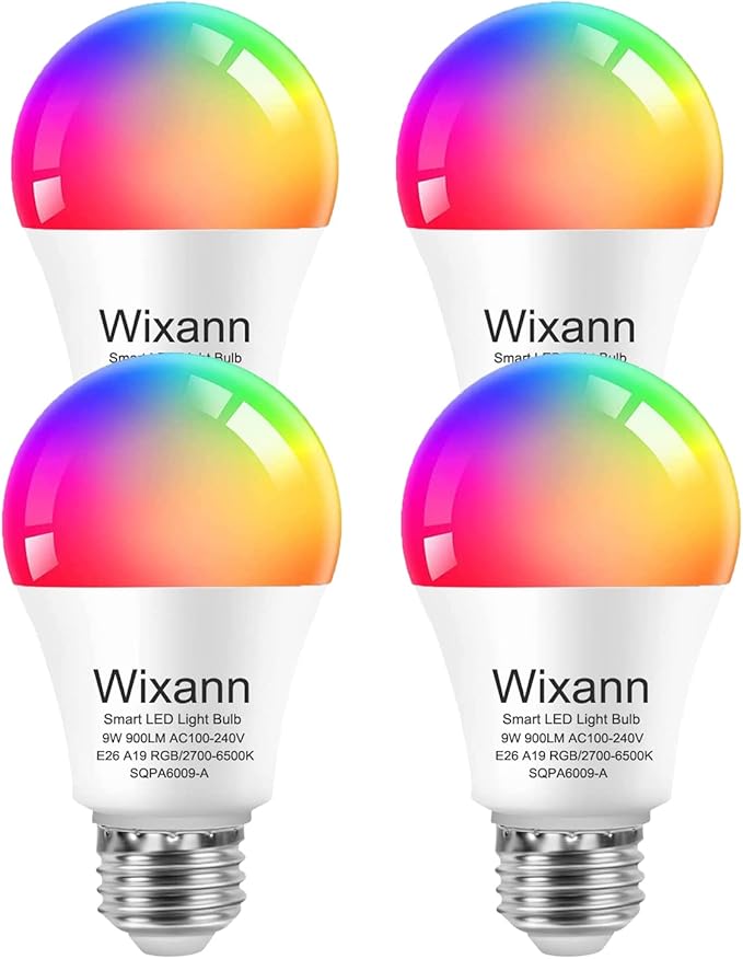 9W Smart Light Bulb(80W Equivalent)A19 E26 900Lumens LED Color Changing Light Bulbs,adjustable 16 Million DIY Colors and Music Sync 2700K-6500K WiFi Bulb Work with Alexa, Google Home, No Hub Required