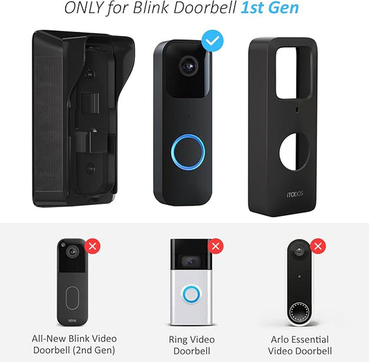 iTODOS Solar Charger for Blink Video Doorbell,Solar Power Bank Mount,Continuously Supply Power to The Doorbell,IPX7 Waterproof-(Not for Blink Video Doorbell 2nd Gen)-13200
