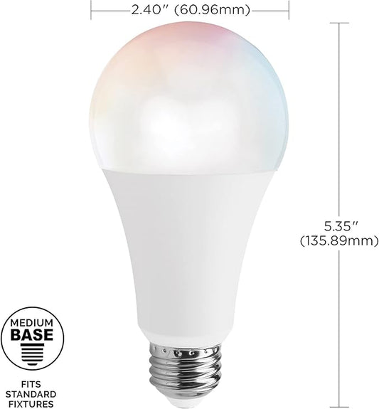 Satco S11287 Starfish WiFi-Control A21 LED Color-Changing and Tunable White Smart Light Bulb, 13 Watts, 2700K-5000K