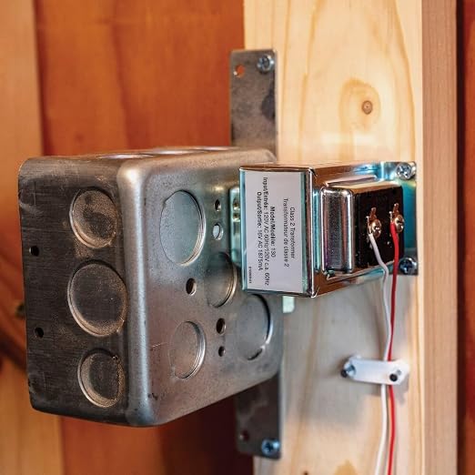 16VAC/30VA Lock Nut Wired Transformer Compatible with Most Smart Video Doorbells and Any Wired Chimes and Buttons