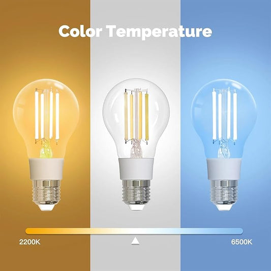 Smart Filament Bulb Light Your House Easily with Scene E27 Energy Saving Customize Light by Time 7W Tuya APP Control,4pcs
