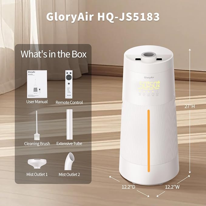Humidifier for Large Room-6.3Gal Cool Mist, Top Fill,3000ftยฒ,Beige