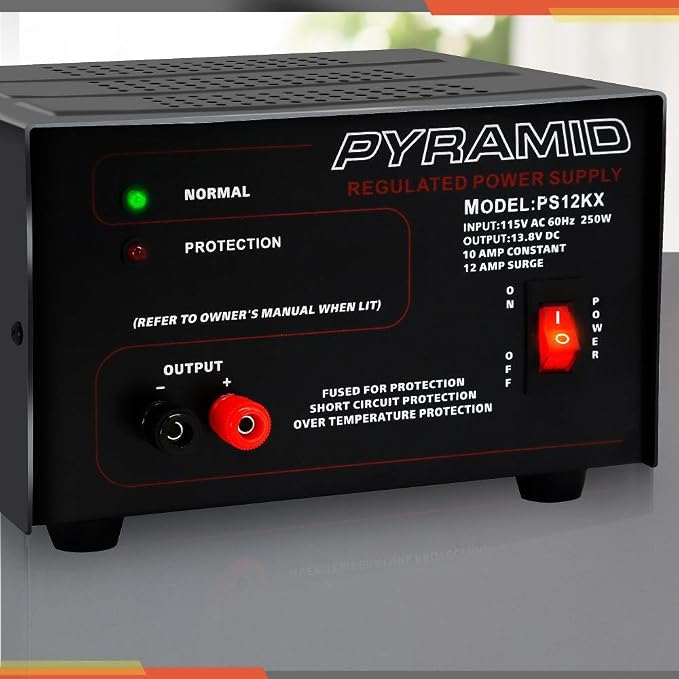 Pyramid Bench Power Supply | AC-to-DC Power Converter | 10 Amp Power Supply (PS12KX)