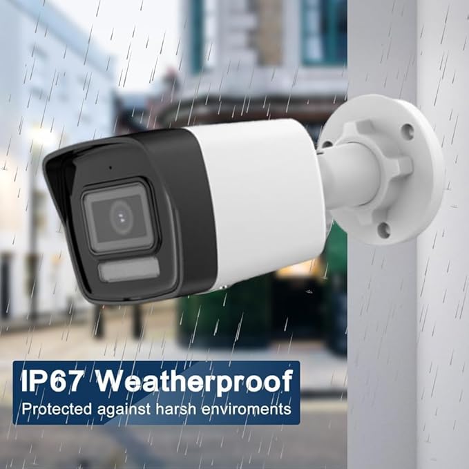 DS-2CD1083G2-LIUF 4K 8MP Smart Hybrid Light IP Bullet PoE Camera, 2.8mm Lens, H.265+, IP67, Human/ Vehicle Detection, Built-in Microphone & card slot (SD Card Not Including), Work with Ⲏіkconnect