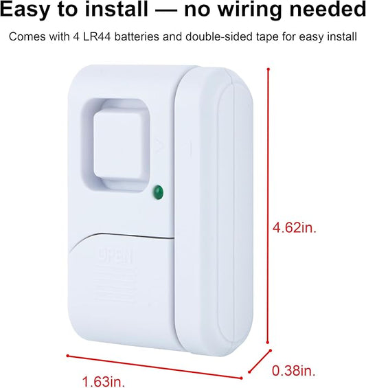 UltraPro Personal Security Window and Door Alarm, 4 Pack, Wireless Chime | DIY Protection, Burglar Alert, DIY Protection, Home Security, Ideal for Home, Garage, Apartment and More, 45174