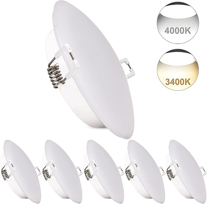 4.5inch RV LED Recessed Down Light, 12V LED RV Puck Light, 3500K Warm White, 12Volts Interior Light for RV Boat Trailer Camper Motorhome Truck, 6Packs