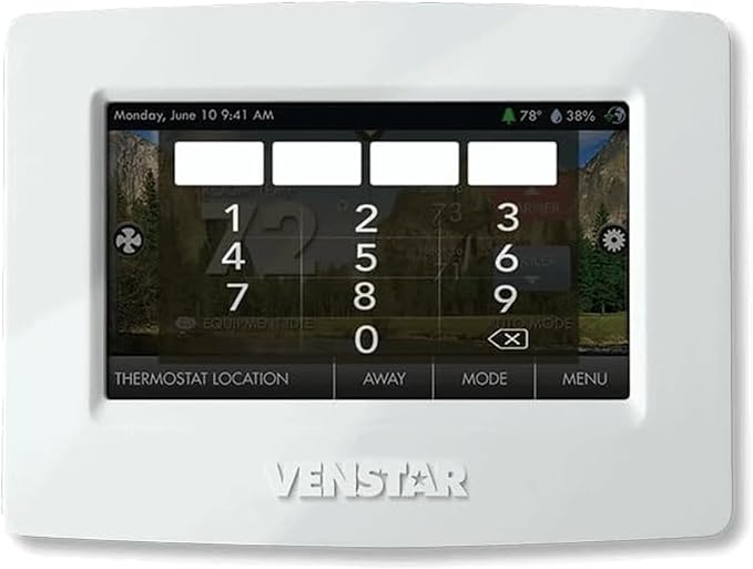 Venstar T7850 ColorTouch - High Res Touch Screen, 7-Day Programmable Thermostat w/WiFi, Alexa Compatible, 4 Heat & 2 Cool Stages, Gas/Electric/Heat Pump, Multi-Language Options, Weather Forecast