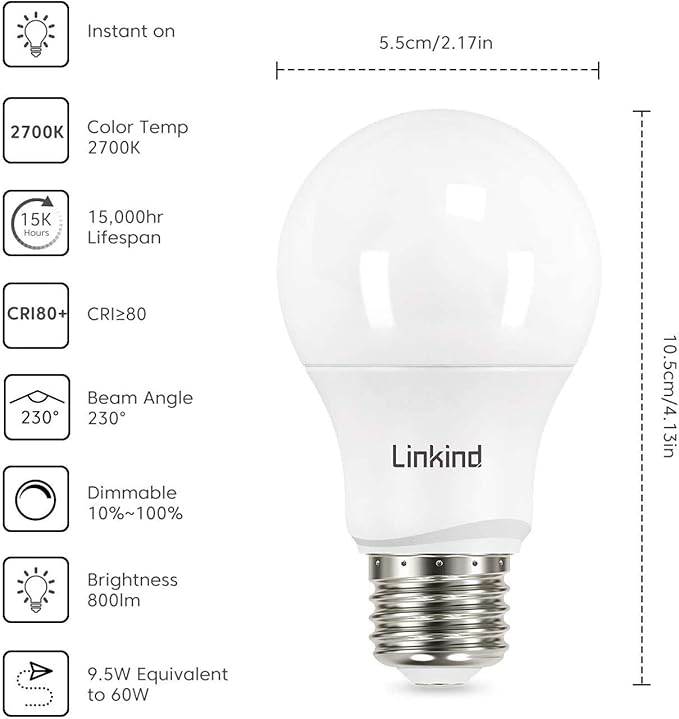 Linkind Dimmable A19 6-Pack & Smart A19 LED Bulbs 4-Pack