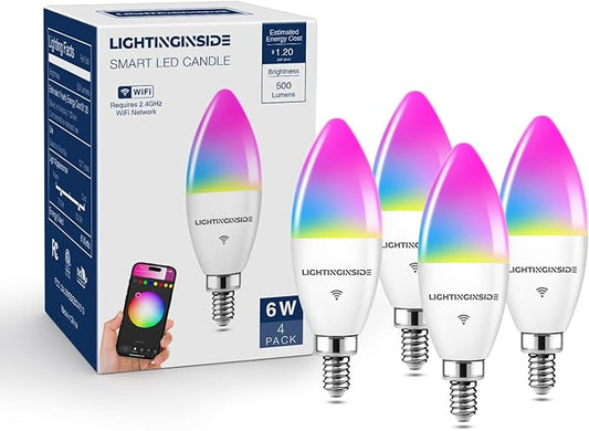 4Pack Smart E12 Bulbs + 4Pack Smart A19 Lights Bundle