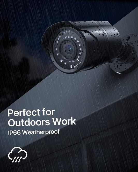 ZOSI 5MP 3K Add-on Security POE Camera, 2880 x 1620 Indoor Outdoor Bullet IP Camera, 120ft Night Vision, 3.6mm Lens, 95°View Angle, IP66 Weatherproof (Only Work PoE NVR)