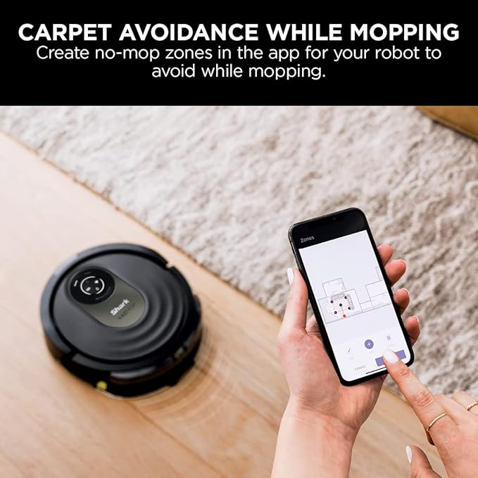 Shark AV2001WD AI VACMOP 2-in-1 Robot Vacuum and Mop with Self-Cleaning Brushroll, Home Mapping, Perfect for Pet Hair,Compatible Alexa,Wi-Fi Black/Brass (Renewed)