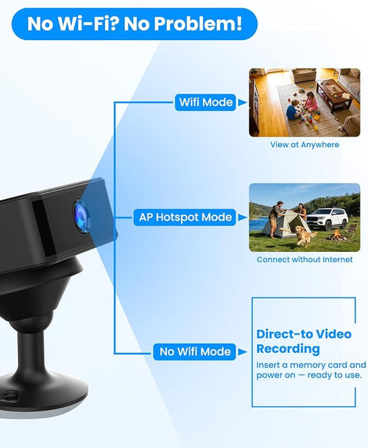UCOCARE No WiFi Security Camera, 4K Wireless Mini Indoor Outdoor Camera