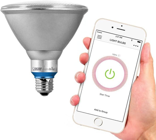 Feit Electric PAR38/LED/HBR 90W Equivalent (2700K) Dimmable Bluetooth Smart HomeBrite LED Flood Light Bulb, Soft White