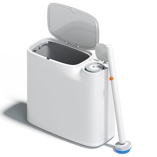 CTIME 3 in 1 Bathroom Trash can with toilert Brush,12 Refills