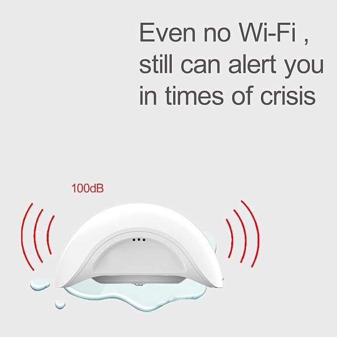 Water Leak Sensor Alarm Wireless Mini Flood Detector for Alarm System and Smart Home Automation, Water Sensor for Kitchen Bathroom Basement